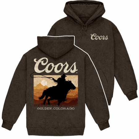 Coors Cowboy Western Sunset Mineral Wash Pull-Over Hoodie